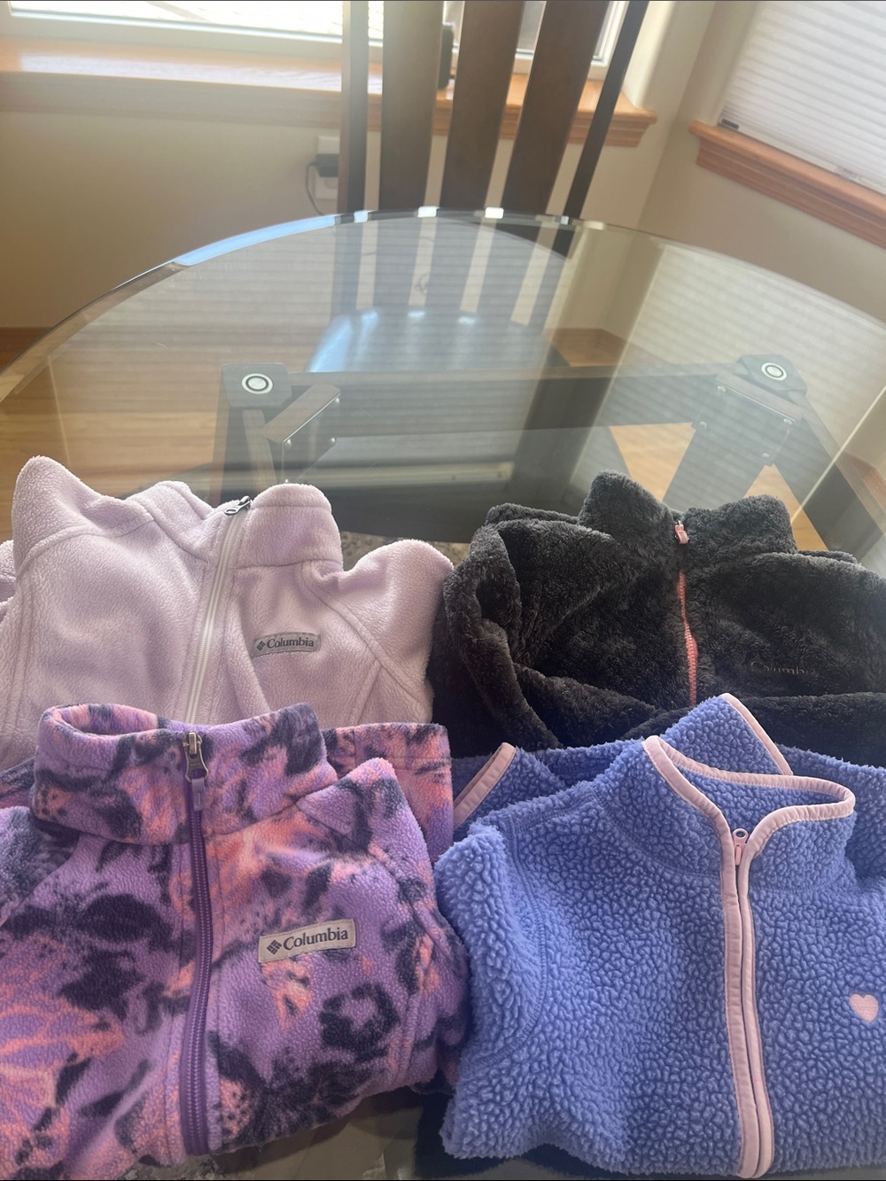 A bundle of cozy fleece tops. Size 6. GUC
